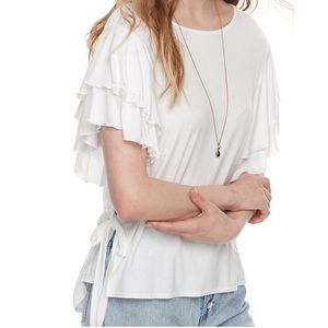NWT k/lab Ruffle Sleeve Tee Size M